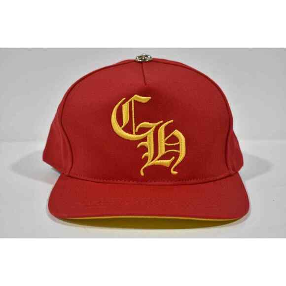 Chrome Hearts CH Logo Trucker Red Yellow Baseball Cap Snapback Adjustable Hat